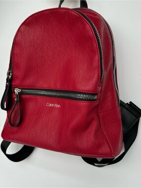 calvin klein red leather backpack Calvin Klein Elaine Backpack